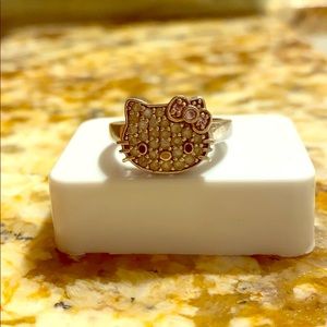 Silver hello kitty ring